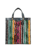 Rainbow Tote, &pound;120, Handbags, Green/Red/Yellow, PVC/Snake, Front view